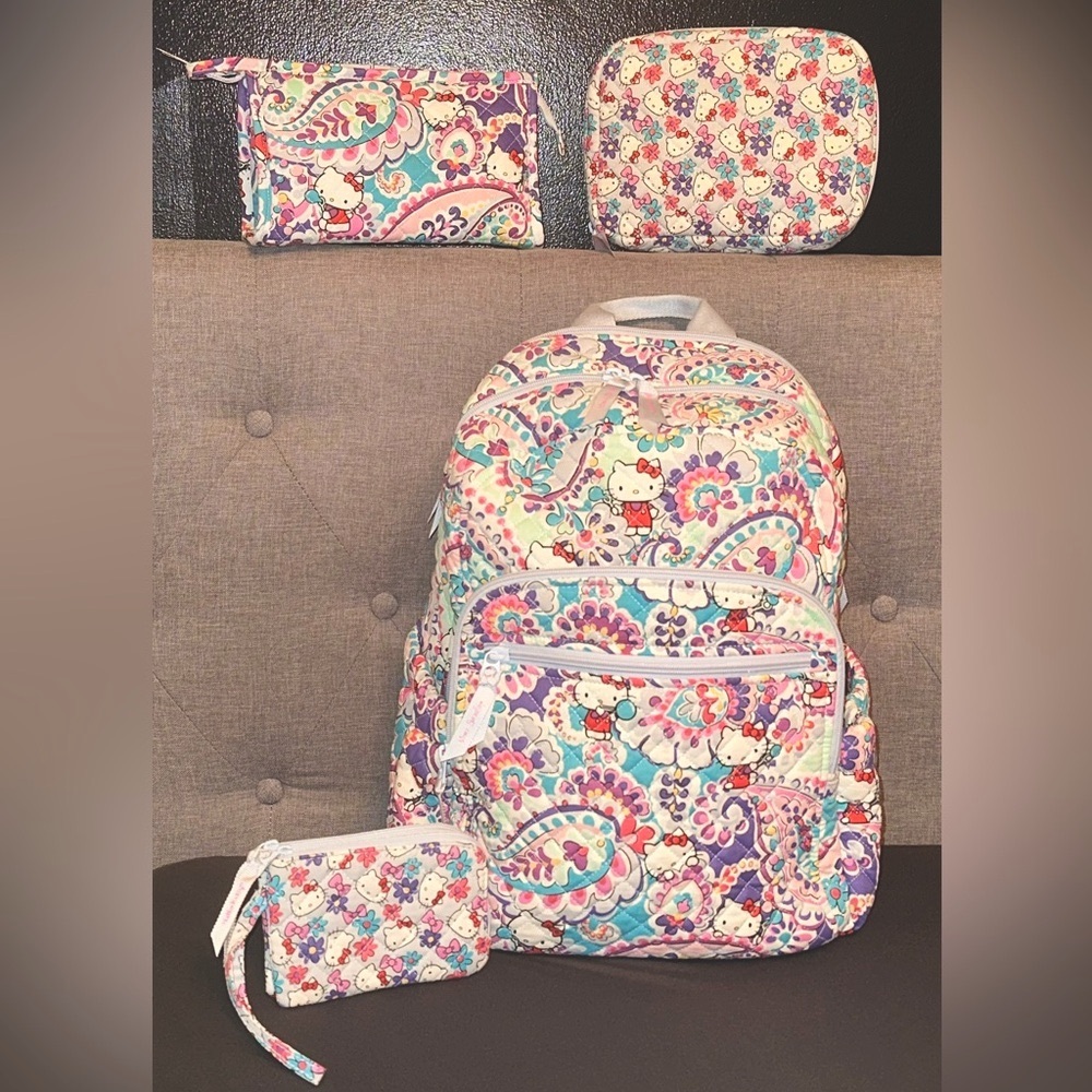 Vera Bradley Hello Kitty Bows and Pink Paisley bundle. 4 items included